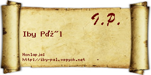 Iby Pál névjegykártya